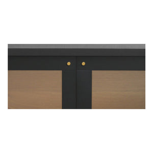 Moe's Hannah Black Sideboard with Glass Panels