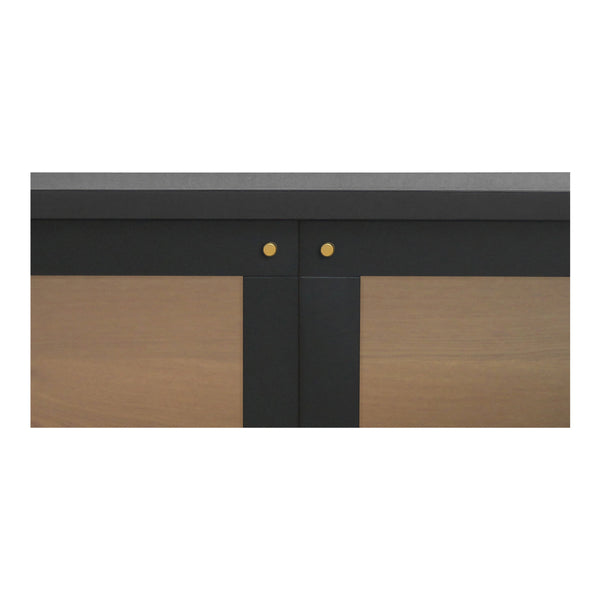 Moe's Hannah Black Sideboard with Glass Panels