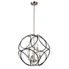 Sorrento 2 Tier 6 Light Chandelier in Matte Black & Satin Nickel