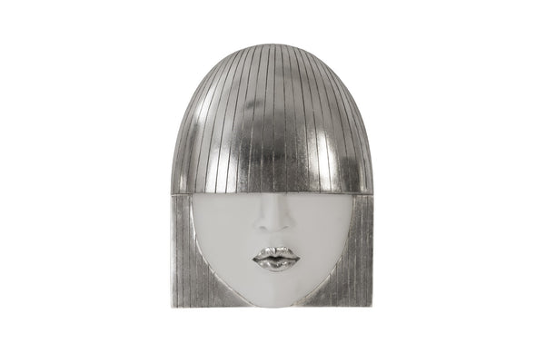 Fashion Faces Wall Tiles, Silver Leaf, Set of 3
