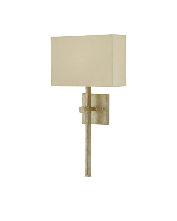 Ashdown Silver Wall Sconce In Silver Leaf