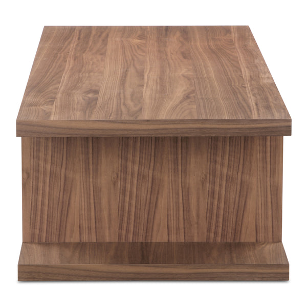Miri Coffee Table in Walnut with Open-Shelf Design