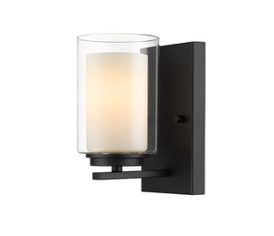 Willow 1 Light Wall Sconce in Matte Black Finish
