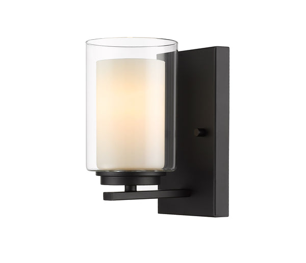 Willow 1 Light Wall Sconce in Matte Black Finish