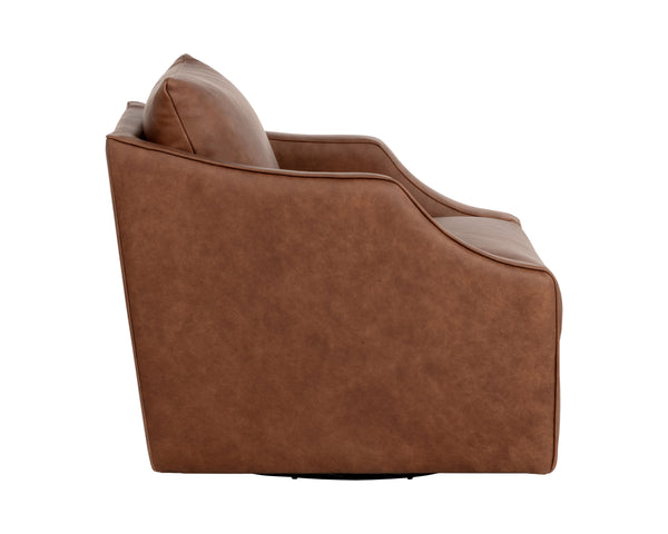 ORWELL SWIVEL LOUNGE CHAIR - COGNAC LEATHER