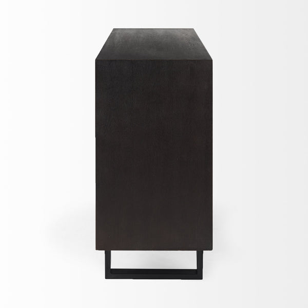 Giselle I 40L x 16W Dark Brown Fir Veneer 3 Drawer Accent Cabinet