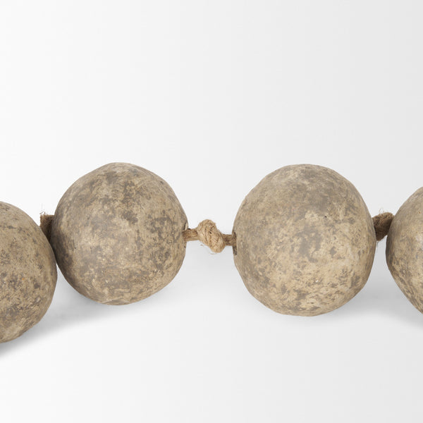 Varamala Dark Beige Paper Mache Sphere Garland