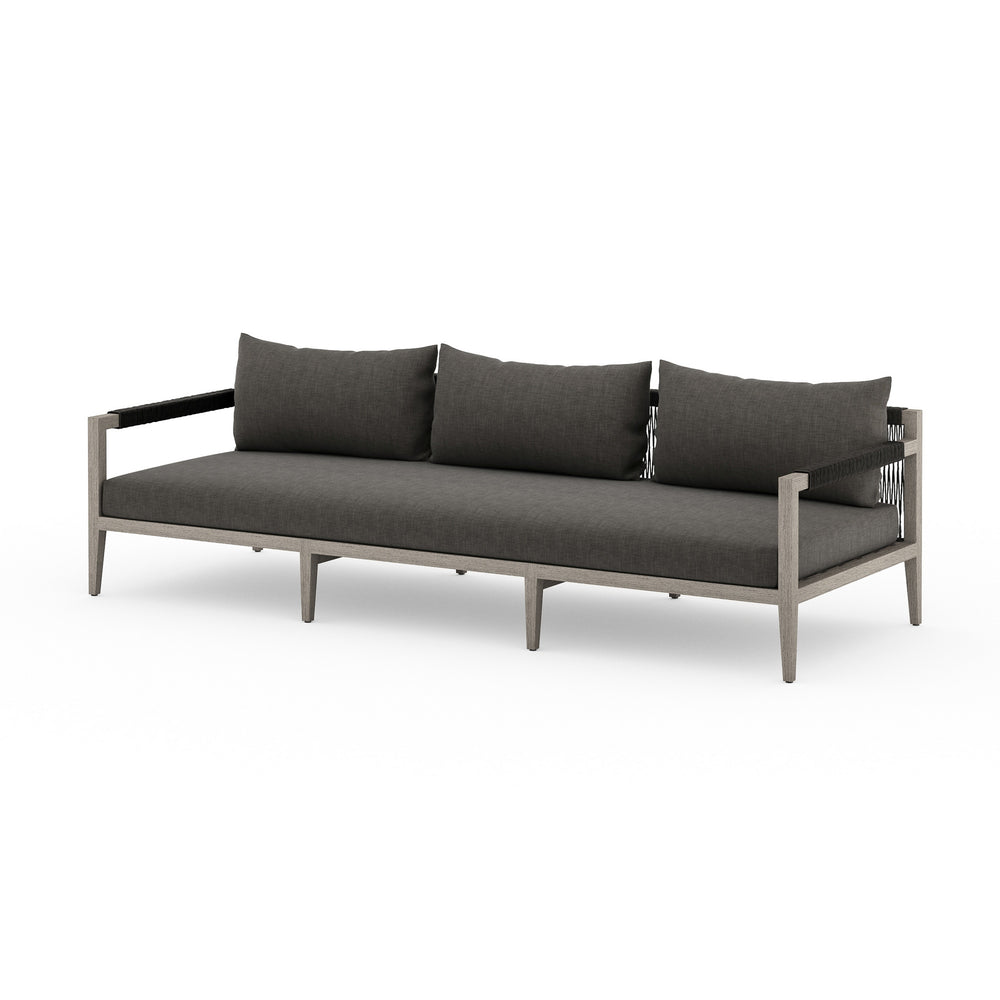 Sherwood Outdoor Sofa In 93" In Grey/Charcoal