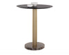 MONACO BAR TABLE - GOLD - GREY MARBLE / CHARCOAL GREY