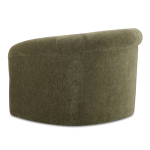 Thora Lounge Chair in Dark Green Velvet
