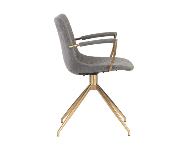 Andres Swivel Dining Armchair - Belfast Koala Grey