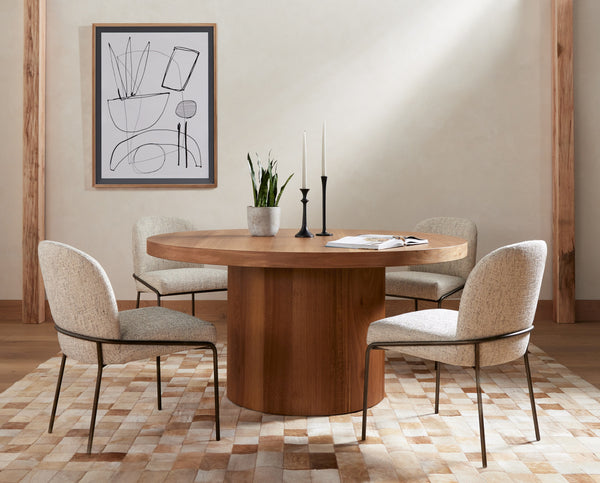 Hudson Round Dining Table In Natural Yukas