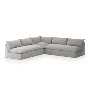 Grant Outdoor 3 Pc Sectional In Faye Ash