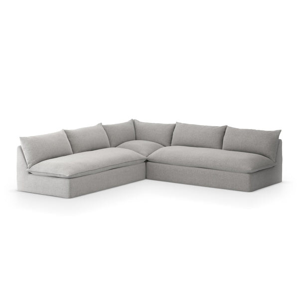 Grant Outdoor 3 Pc Sectional In Faye Ash