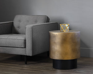 BERNABY END TABLE - ANTIQUE BRASS
