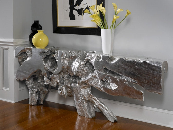 Freeform Console Table, Silver Leaf, LG