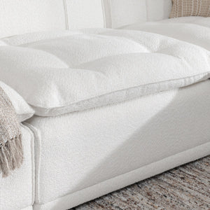 Haven Upholstered Modular 2pc Sectional with Ottoman in White