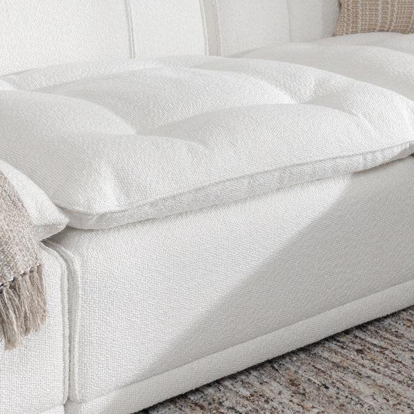 Haven Upholstered Modular 2pc Sectional with Ottoman in White