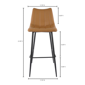 Moe's Alibi Barstool Set of Two in Tan Vegan Leather