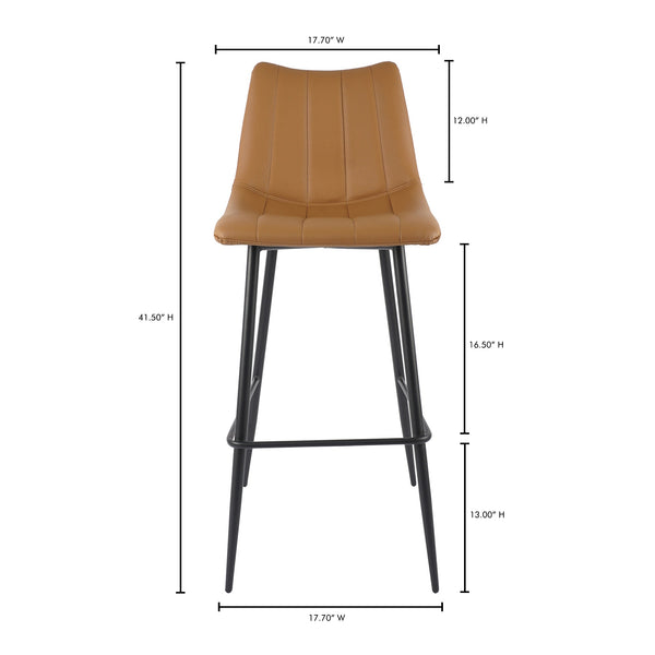 Moe's Alibi Barstool Set of Two in Tan Vegan Leather