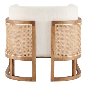 Velma Accent Arm Chair w/ Rattan, Shortbread/Natural