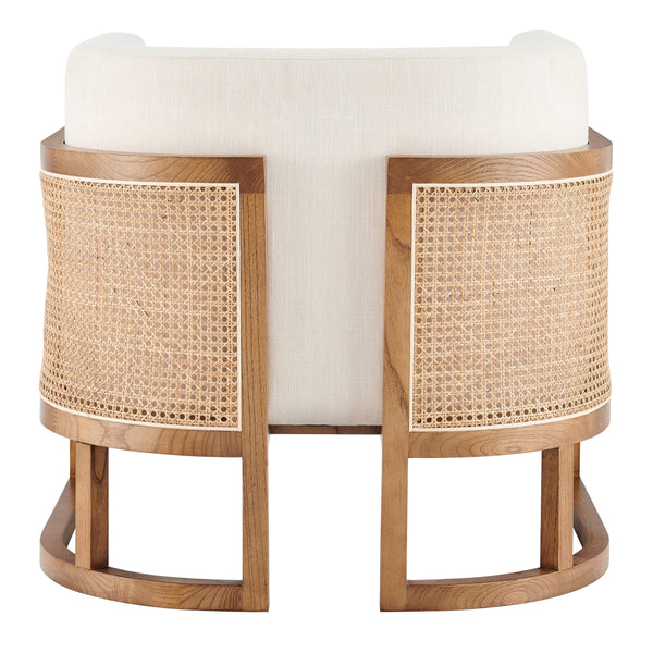 Velma Accent Arm Chair w/ Rattan, Shortbread/Natural