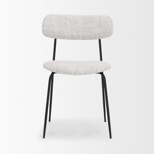 Casey Matte Black Metal w/ Gray Fabric Dining Chair