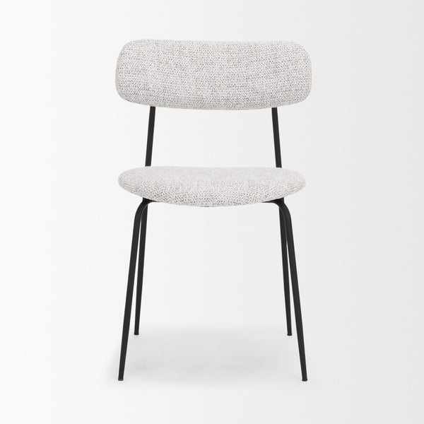 Casey Matte Black Metal w/ Gray Fabric Dining Chair