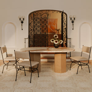 Moe's Posta Dining Chair with Soft Fabric Upholstery
