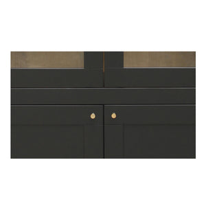 Hannah Tall Cabinet Black with Glass Inserts