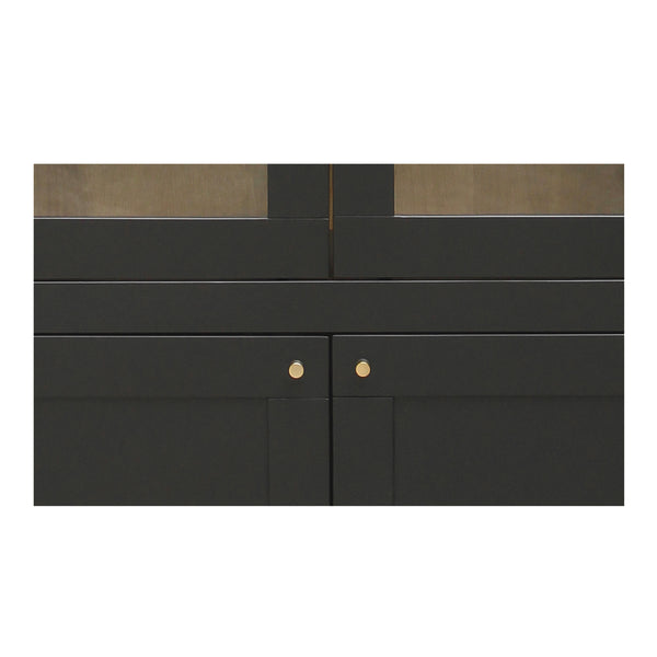 Hannah Tall Cabinet Black with Glass Inserts