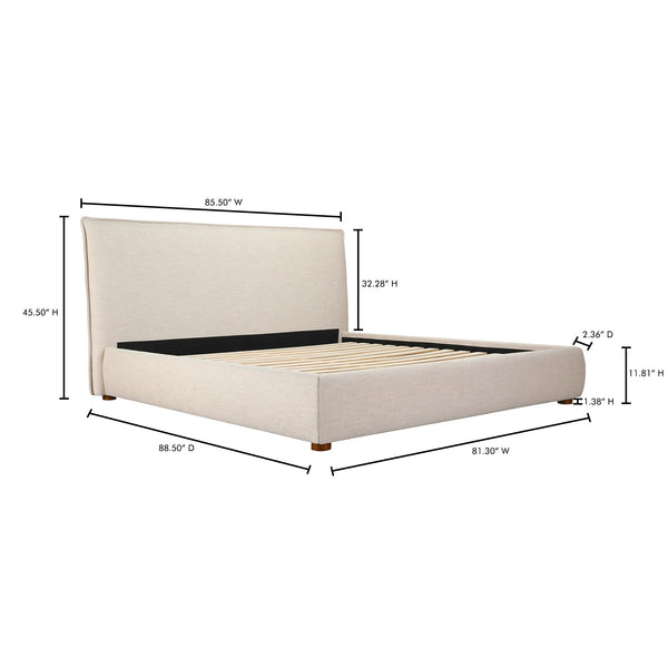 Luzon King Bed in Wheat Upholstery