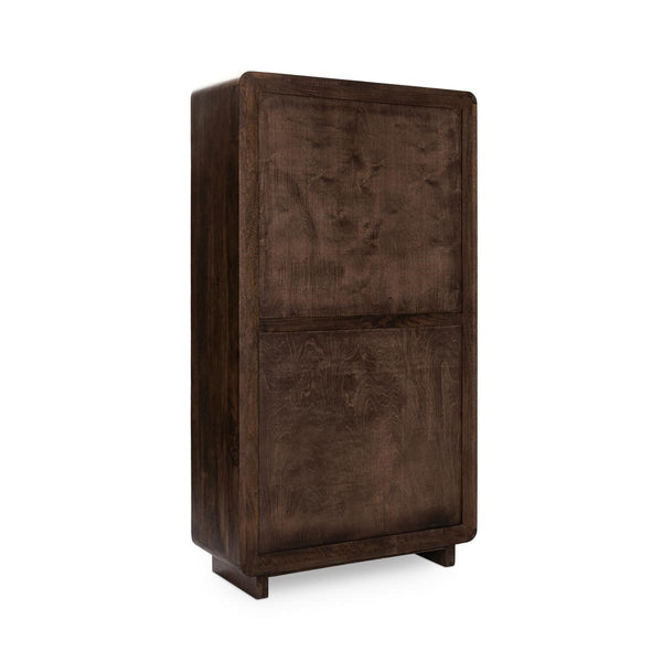 Albero Solid Wood Tall Cabinet in Kona Brown