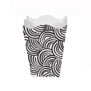 SQUARE WAVE TOP WASTEBASKET, STYLE:BREAKER, COLOR:BLACK