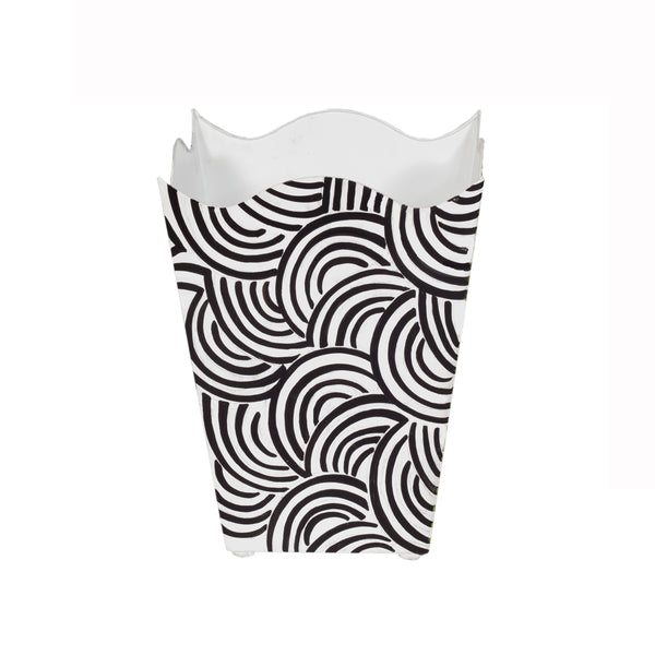 SQUARE WAVE TOP WASTEBASKET, STYLE:BREAKER, COLOR:BLACK