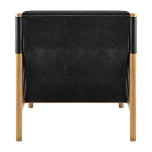 Olsen Faux Leather Accent Arm Chair, Casa Black