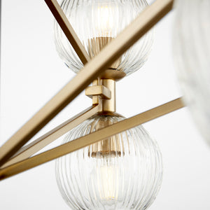 Helios Chandelier in Aged Brass