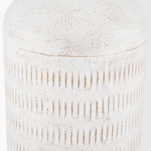 Tisha Large White W/ Terracotta Distressing Metal Vase