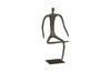 Abstract Figure on Metal Base, Bronze Finish, Leg Folded