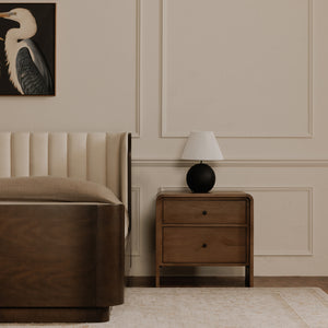 Moe's Scarlette Queen Bed in Cream Upholstery