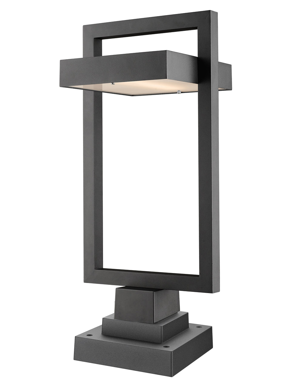 Luttrel 1 Light Outdoor Pier Mounted Fixture in Black Finish