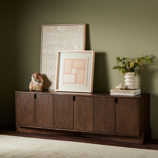 Castillo Media Console In Chestnut Parawood