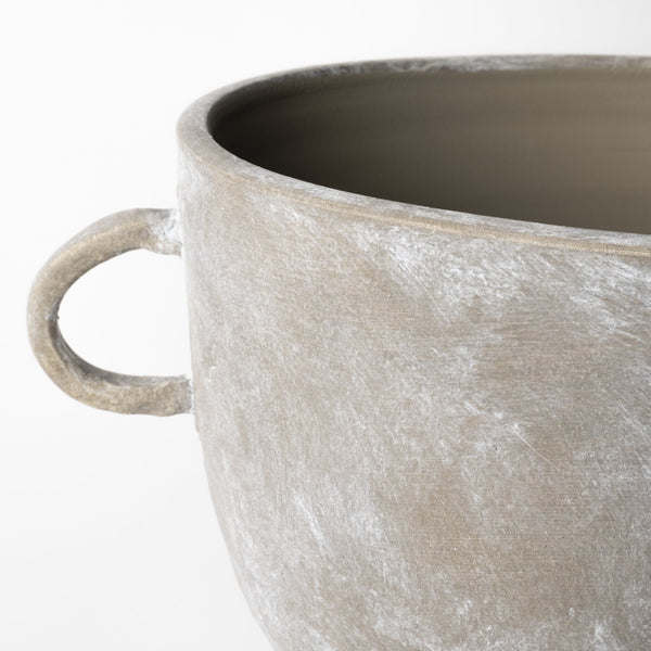 Deya Large Rustic Brown Ceramic Vase