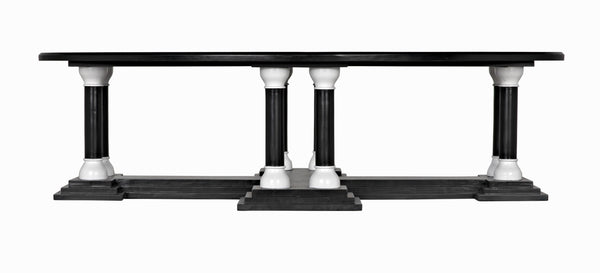Desoto Coffee Table, Hand Rubbed Black and Solid White