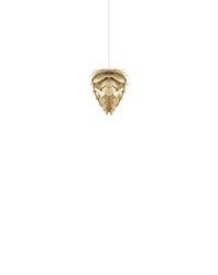 Conia Brass Mini Hardwired Pendant with White Cord