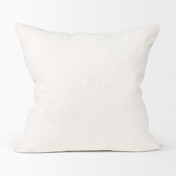 Jennelle Cream w/ Indigo Print Linen Square Decorative Pillow Cover
