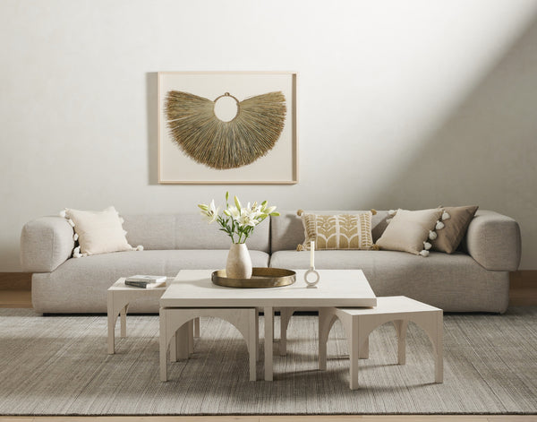 Amara Coffee Tbl W/Nesting Arch Stls In Wht