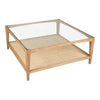 Moe's Harrington Natural Coffee Table with Cane Shelf