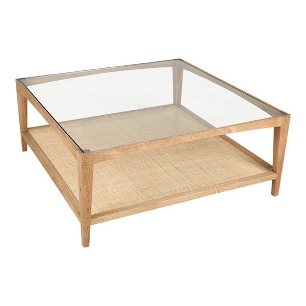 Moe's Harrington Natural Coffee Table with Cane Shelf
