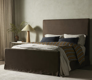 Daphne Slipcover Queen Bed - Brussels Coffee